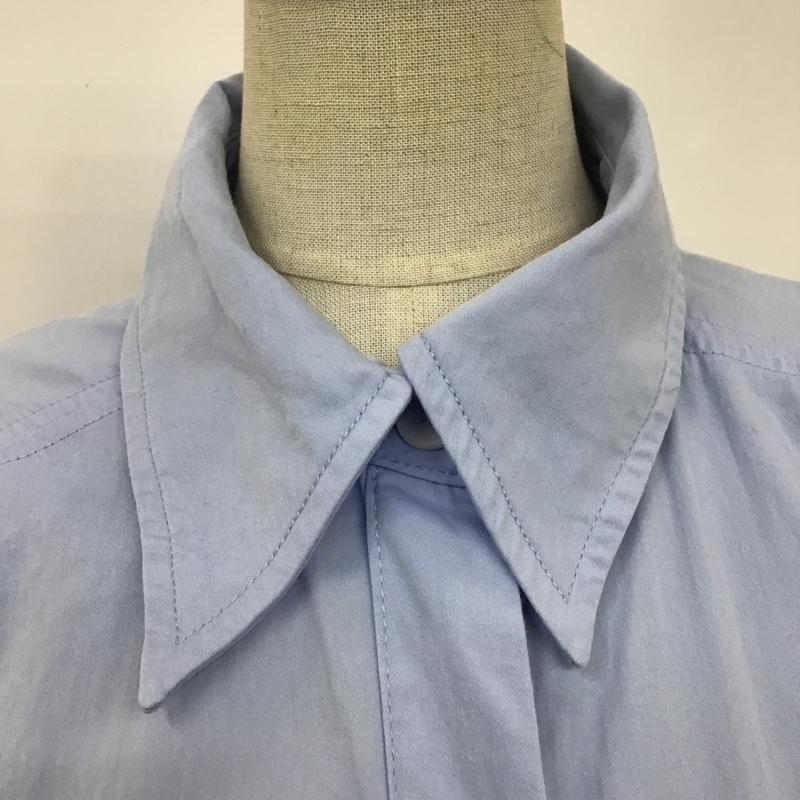 ザラ ZARA シャツワンピース 長袖 2760 523 403 コットン サイドスリット M 無地 水色 / ライトブルー / レディース USED 古着 中古 10101123