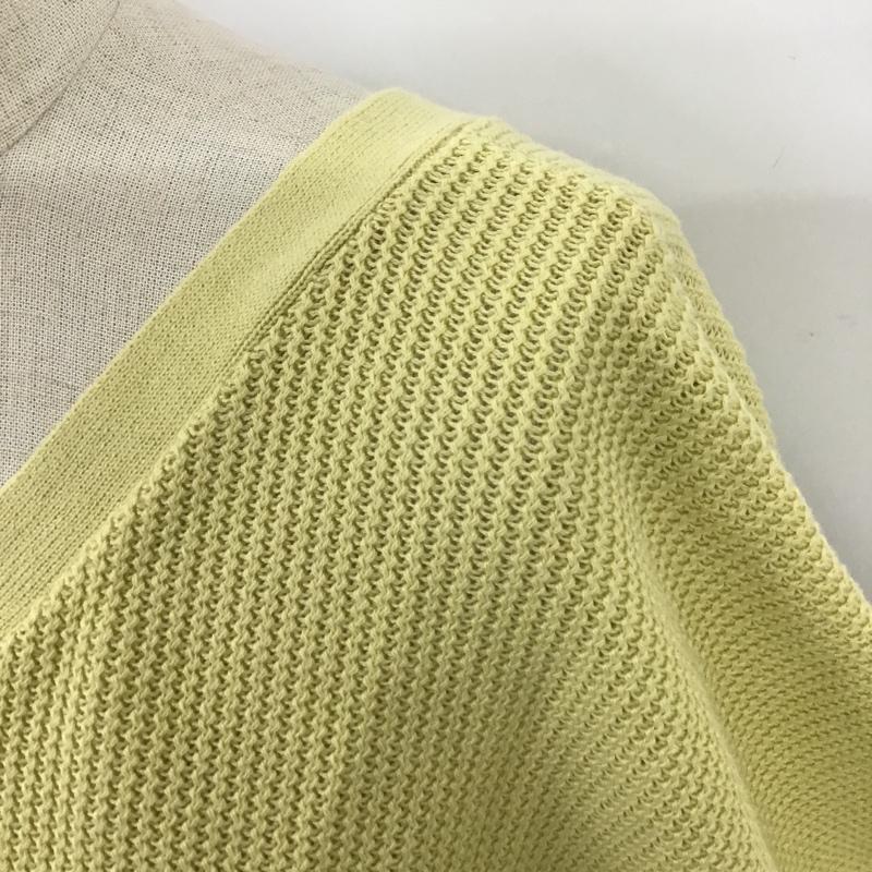 ローリーズファーム LOWRYS FARM カットソー 半袖 LF620118AD Vネック 2WAY 前後着 サマーニット FREE 無地 黄 / イエロー /  レディース USED 古着 中古 10101130