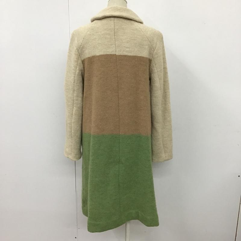 ビュル デ サボン bulle de savon コート コート一般 03-01-CO-041-13-2 ウール 丸襟 ロング丈 FREE 無地 ベージュ / ベージュ / X 茶 / ブラウン / X 緑 / グリーン / レディース USED 古着 中古 10101198