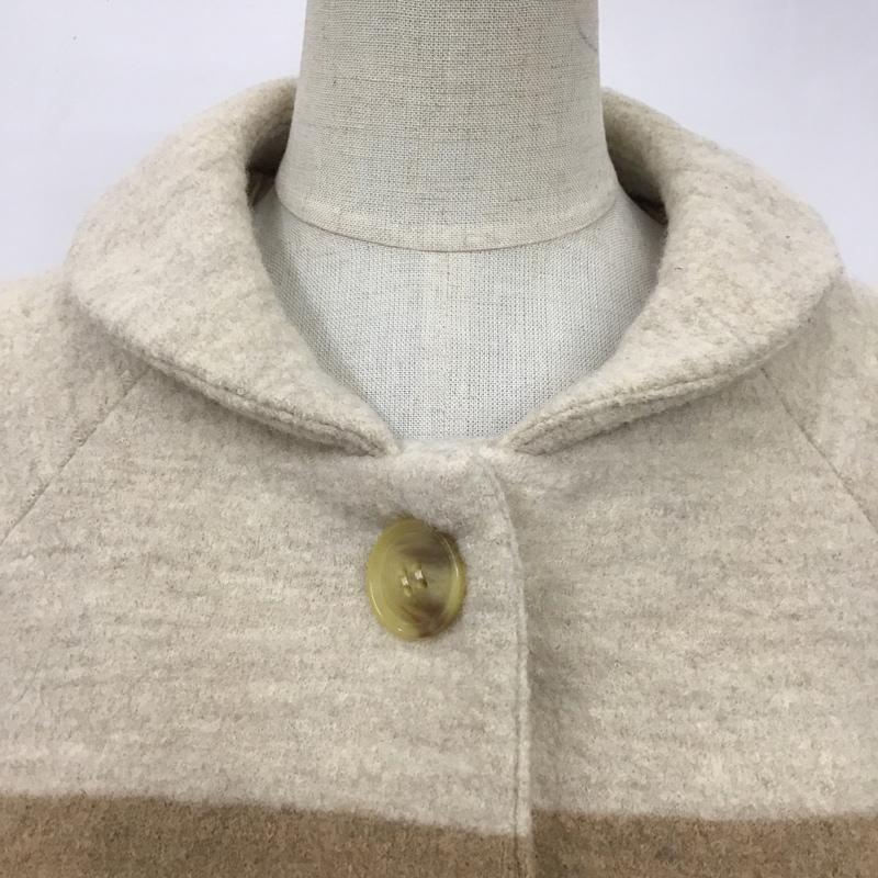 ビュル デ サボン bulle de savon コート コート一般 03-01-CO-041-13-2 ウール 丸襟 ロング丈 FREE 無地 ベージュ / ベージュ / X 茶 / ブラウン / X 緑 / グリーン / レディース USED 古着 中古 10101198