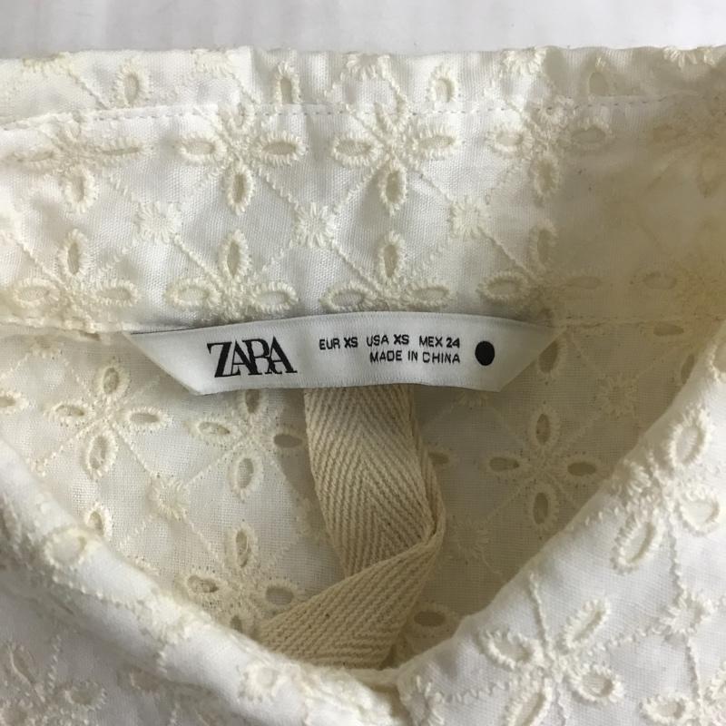 ザラ ZARA シャツ、ブラウス 長袖 2731 080 710 オーバーサイズ エンブロイダリー XS 刺繍 アイボリー / アイボリー / レディース USED 古着 中古 10101216