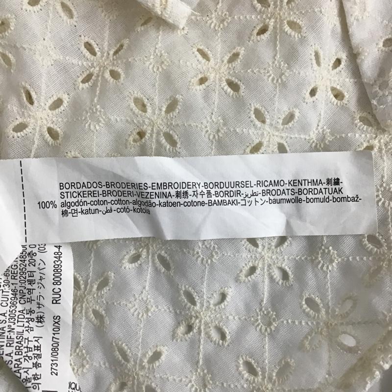 ザラ ZARA シャツ、ブラウス 長袖 2731 080 710 オーバーサイズ エンブロイダリー XS 刺繍 アイボリー / アイボリー / レディース USED 古着 中古 10101216