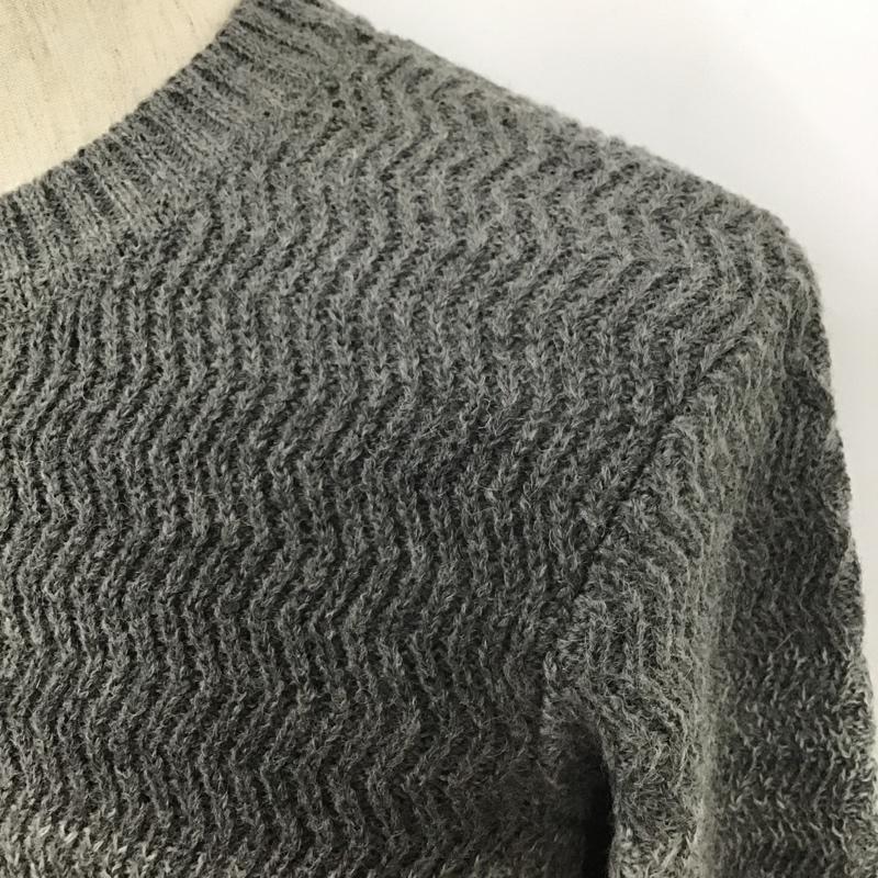 エディーバウアー Eddie Bauer ニット、セーター 長袖 クルーネック グラデーション XS 無地 灰 / グレー / メンズ USED 古着 中古 10101226