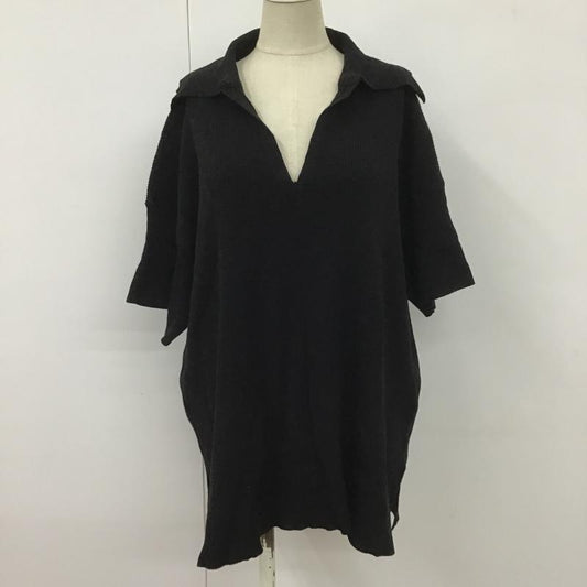 アングリッド Ungrid カットソー 半袖 半袖ニット カラーニットカットソー Vネックニットカットソー リブニットカットソー FREE 無地 黒 / ブラック /  レディース USED 古着 中古 10101247