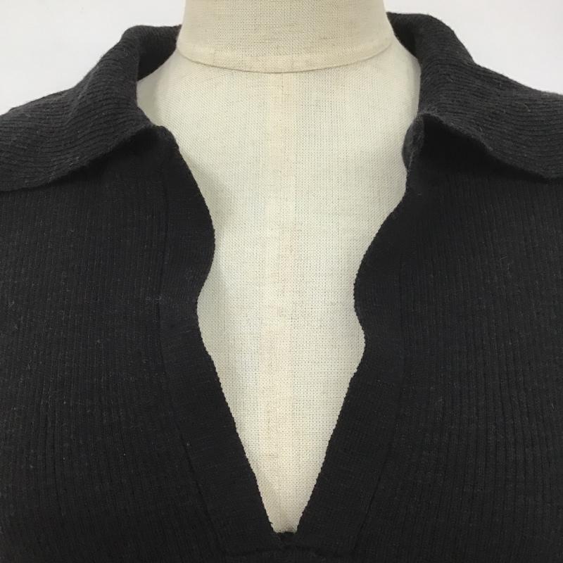 アングリッド Ungrid カットソー 半袖 半袖ニット カラーニットカットソー Vネックニットカットソー リブニットカットソー FREE 無地 黒 / ブラック /  レディース USED 古着 中古 10101247