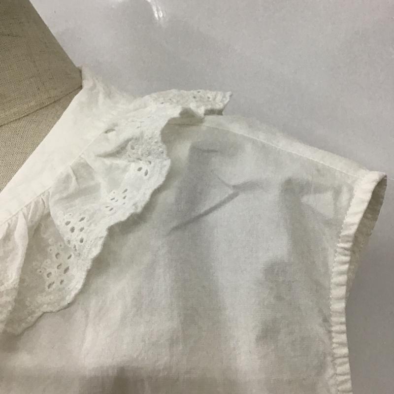 フリークスストア FREAK'S STORE カットソー 半袖 ノースリーブシャツ 前開きシャツ フリルシャツ カラーシャツ FREE 無地 白 / ホワイト /  レディース USED 古着 中古 10101267