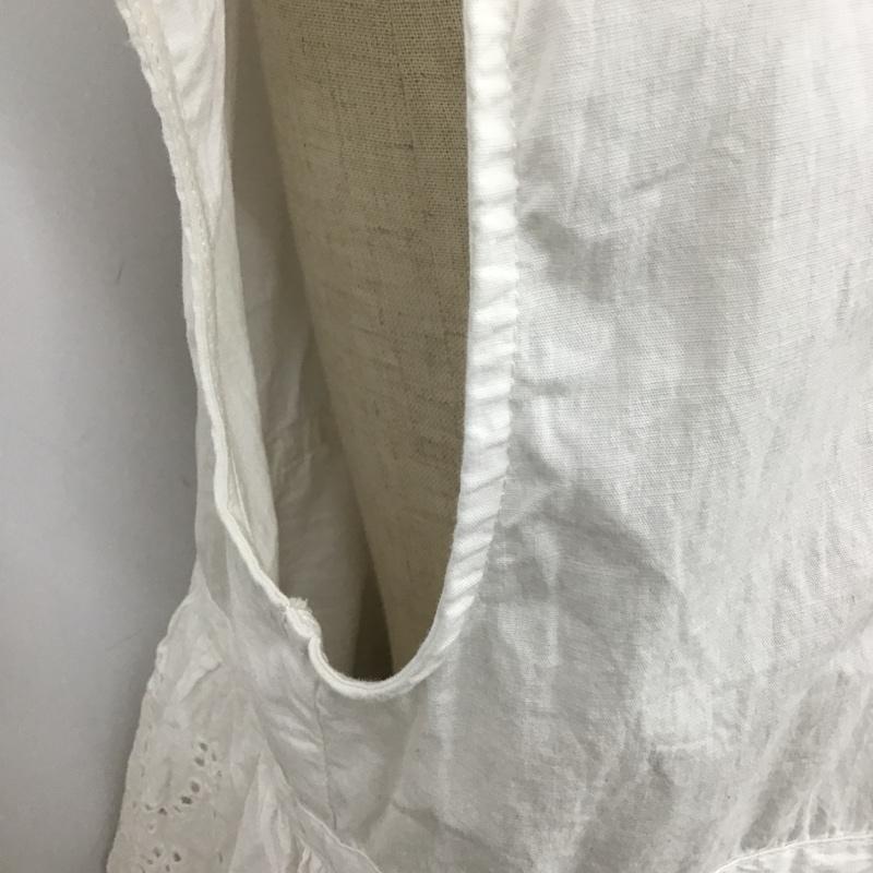 フリークスストア FREAK'S STORE カットソー 半袖 ノースリーブシャツ 前開きシャツ フリルシャツ カラーシャツ FREE 無地 白 / ホワイト /  レディース USED 古着 中古 10101267