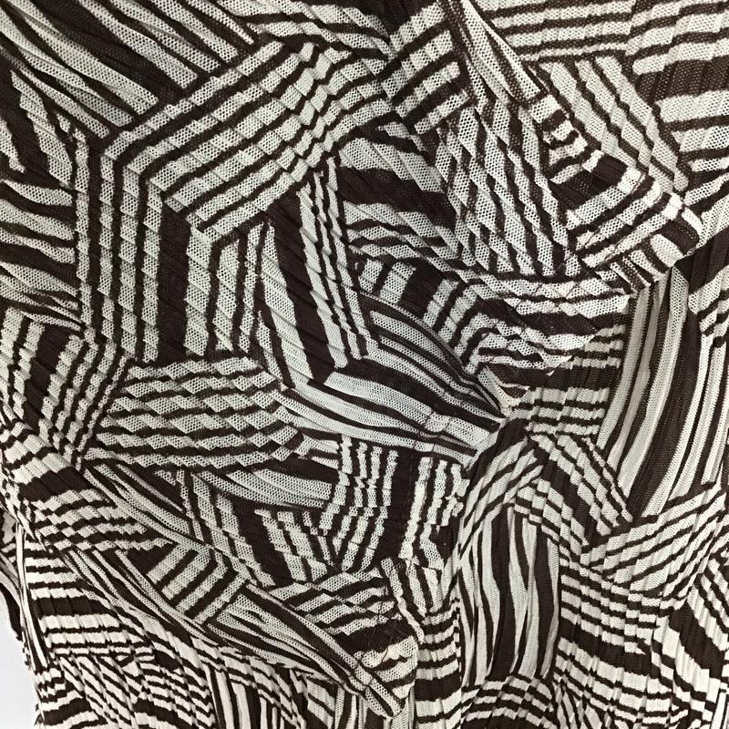 ジーナシス JEANASIS カットソー 半袖 JS063727SB メッシュプリーツショートスリーブ 総柄カットソー フレアカットソー FREE ヒョウ柄・レオパード柄 茶 / ブラウン / X ベージュ / ベージュ /  レディース USED 古着 中古 10101270