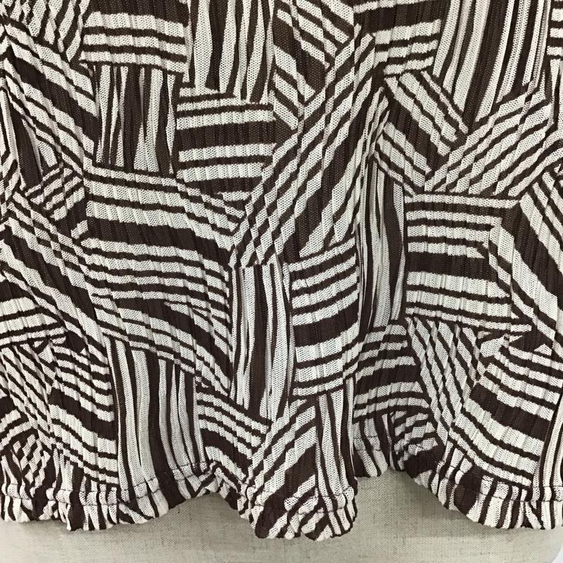 ジーナシス JEANASIS カットソー 半袖 JS063727SB メッシュプリーツショートスリーブ 総柄カットソー フレアカットソー FREE ヒョウ柄・レオパード柄 茶 / ブラウン / X ベージュ / ベージュ /  レディース USED 古着 中古 10101270