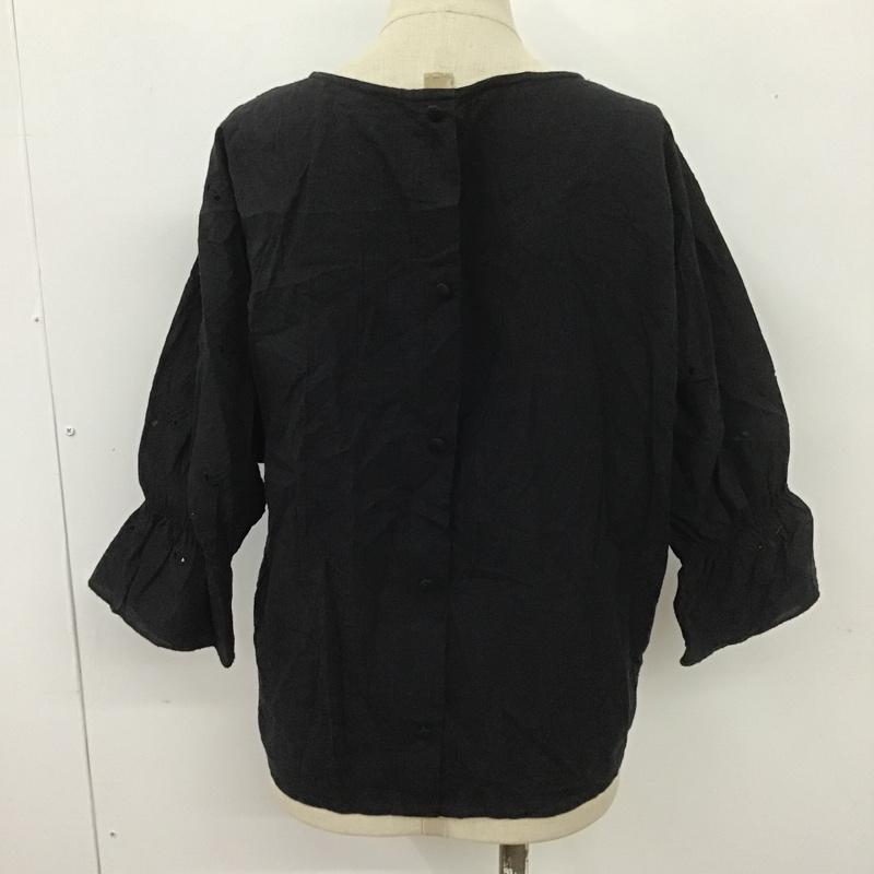ローリーズファーム LOWRYS FARM カットソー 半袖 LF617052TS ブラウス 半袖シャツ ワイドネックカットソー カジュアルシャツ M 無地 黒 / ブラック /  レディース USED 古着 中古 10101271