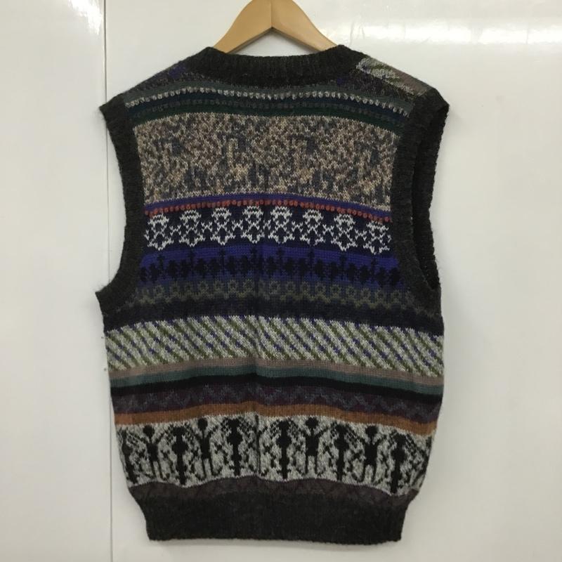 古着 USED ベスト ベスト ニットベスト ノースリーブカットソー Vネックベスト セーター 古着 ヴィンテージ M 総柄 マルチカラー / マルチカラー / レディース USED 古着 中古 10101277
