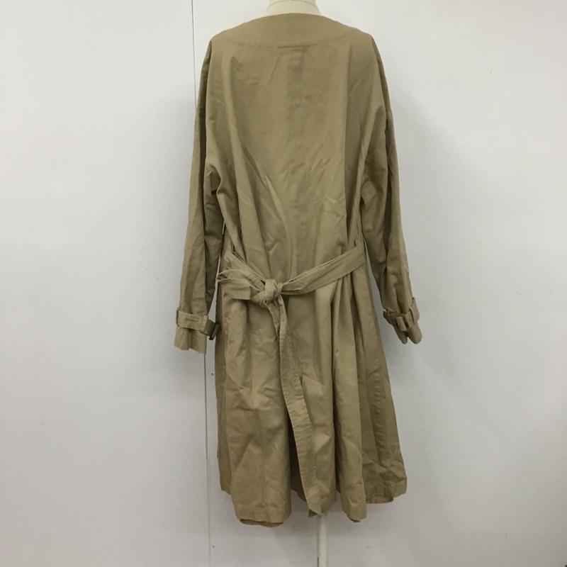 エヘカソポ ehka sopo ジャケット、上着 ジャンパー、ブルゾン GKU-1301881 ノーカラートレンチコート ロングコート アウター M 無地 ベージュ / ベージュ / レディース USED 古着 中古 10101289