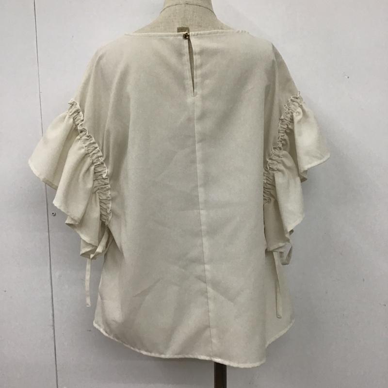 ナノユニバース nano・universe カットソー 半袖 673-9121022 リネンライクフレアスリーブブラウス 半袖カットソー バックスリットカットソー FREE 無地 白 / ホワイト /  レディース USED 古着 中古 10101291