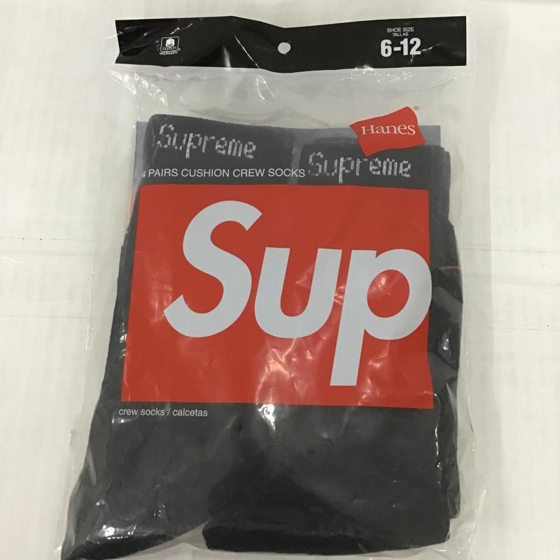 シュプリーム Supreme ファッション小物 ファッション小物 Hanes Crew Socks 4 Pack 靴下 4足セット 21FW ロゴ、文字 黒 / ブラック / メンズ USED 古着 中古 10101303