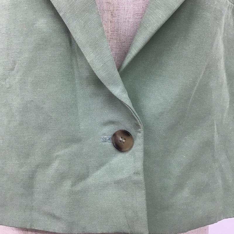 ザラ ZARA ジャケット、上着 ジャケット、ブレザー 2010 713 551 半袖 ショート丈 タグ付き M 無地 薄緑 / ライトグリーン / レディース USED 古着 中古 10101315