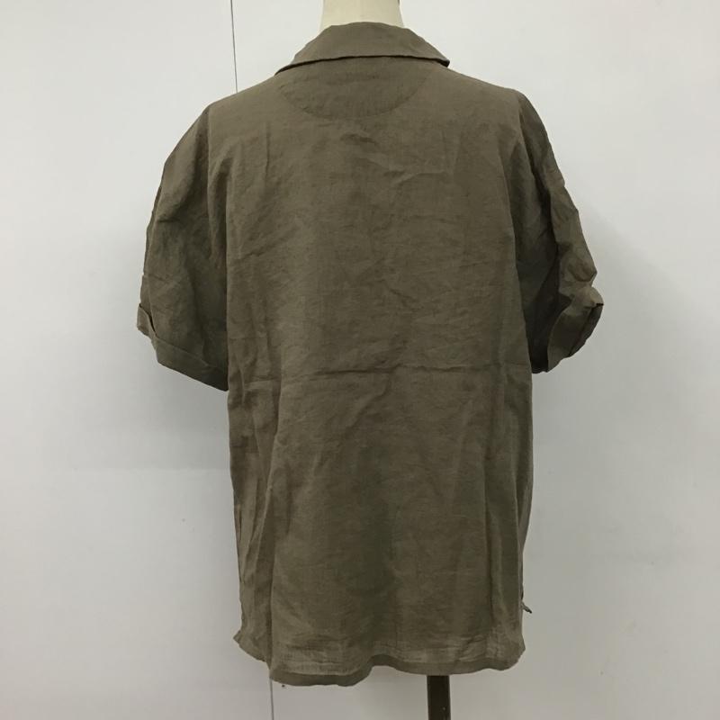 ビームス ハート BEAMS HEART シャツ、ブラウス 半袖 43-01-0187-152 プルオーバー コットンリネン 無地 カーキ / カーキ / レディース USED 古着 中古 10101317