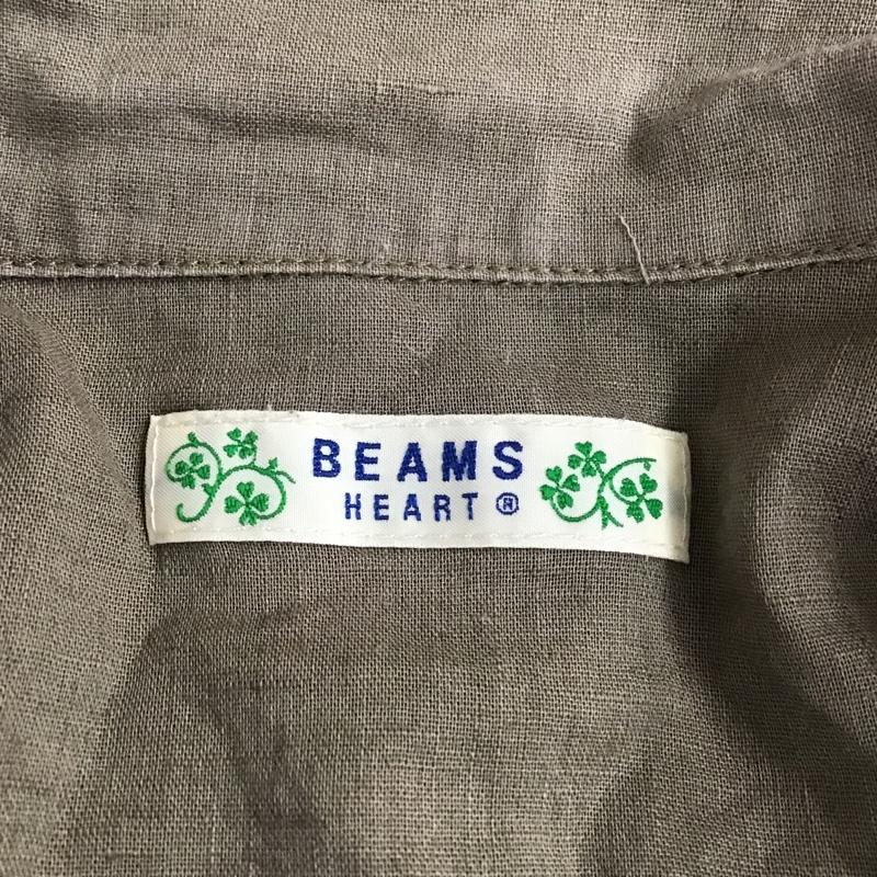ビームス ハート BEAMS HEART シャツ、ブラウス 半袖 43-01-0187-152 プルオーバー コットンリネン 無地 カーキ / カーキ / レディース USED 古着 中古 10101317
