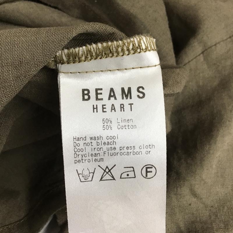 ビームス ハート BEAMS HEART シャツ、ブラウス 半袖 43-01-0187-152 プルオーバー コットンリネン 無地 カーキ / カーキ / レディース USED 古着 中古 10101317