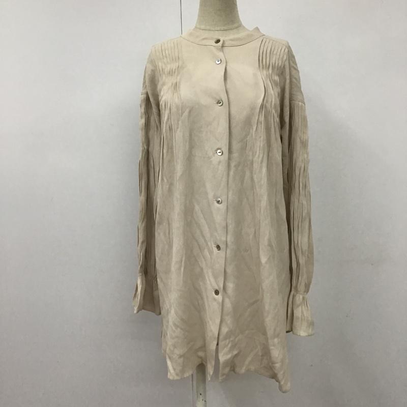 ローズバッド ROSE BUD チュニック 長袖 600-0210014 ピンタック FREE 無地 グレージュ / グレージュ / レディース USED 古着 中古 10101320