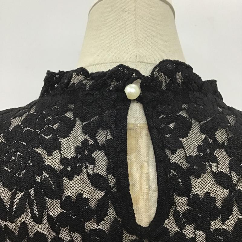 ジルスチュアート JILLSTUART カットソー 半袖 125-8260021 レースパフトップス FREE レース柄 黒 / ブラック / レディース USED 古着 中古 10101327