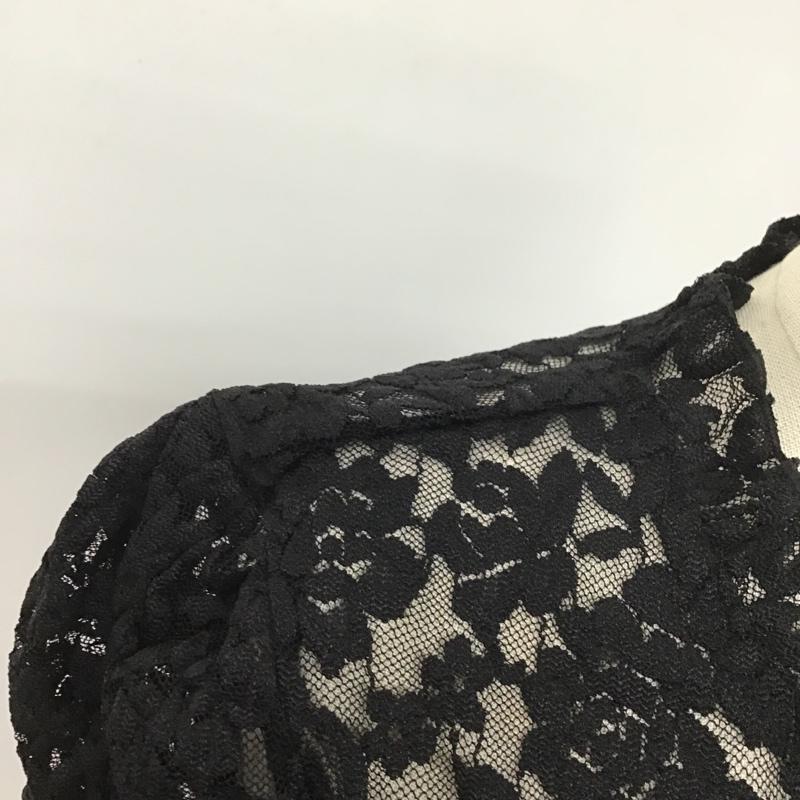 ジルスチュアート JILLSTUART カットソー 半袖 125-8260021 レースパフトップス FREE レース柄 黒 / ブラック / レディース USED 古着 中古 10101327