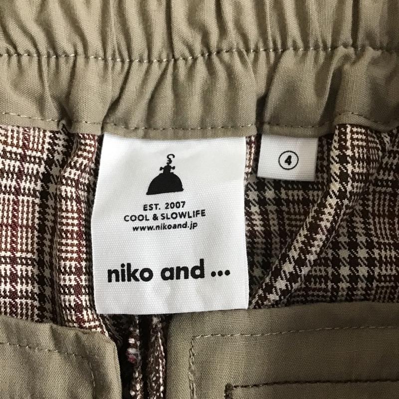 ニコアンド niko and... ボトムス ボトムス S204NL45AD クロップドパンツ L チェック 茶 / ブラウン / X 赤 / レッド / X アイボリー / アイボリー /  レディース USED 古着 中古 10101353