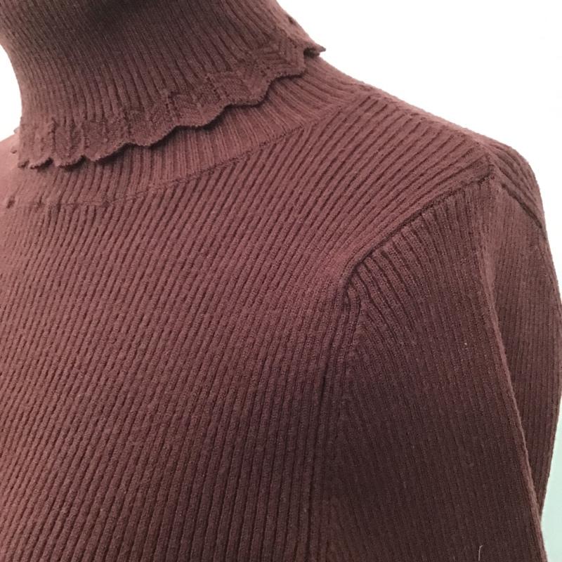 ダズリン dazzlin カットソー 長袖 021962601301 フレアスリーブ リブ タートルプルオーバー FREE 無地 ボルドー / ボルドー /  レディース USED 古着 中古 10101381