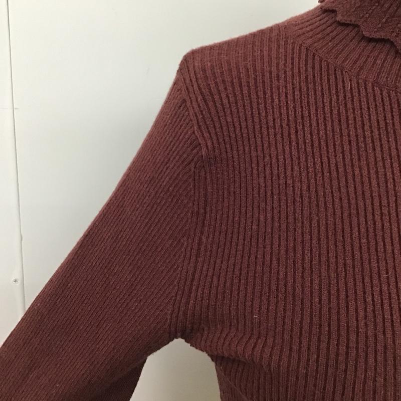 ダズリン dazzlin カットソー 長袖 021962601301 フレアスリーブ リブ タートルプルオーバー FREE 無地 ボルドー / ボルドー /  レディース USED 古着 中古 10101381
