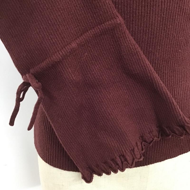 ダズリン dazzlin カットソー 長袖 021962601301 フレアスリーブ リブ タートルプルオーバー FREE 無地 ボルドー / ボルドー /  レディース USED 古着 中古 10101381