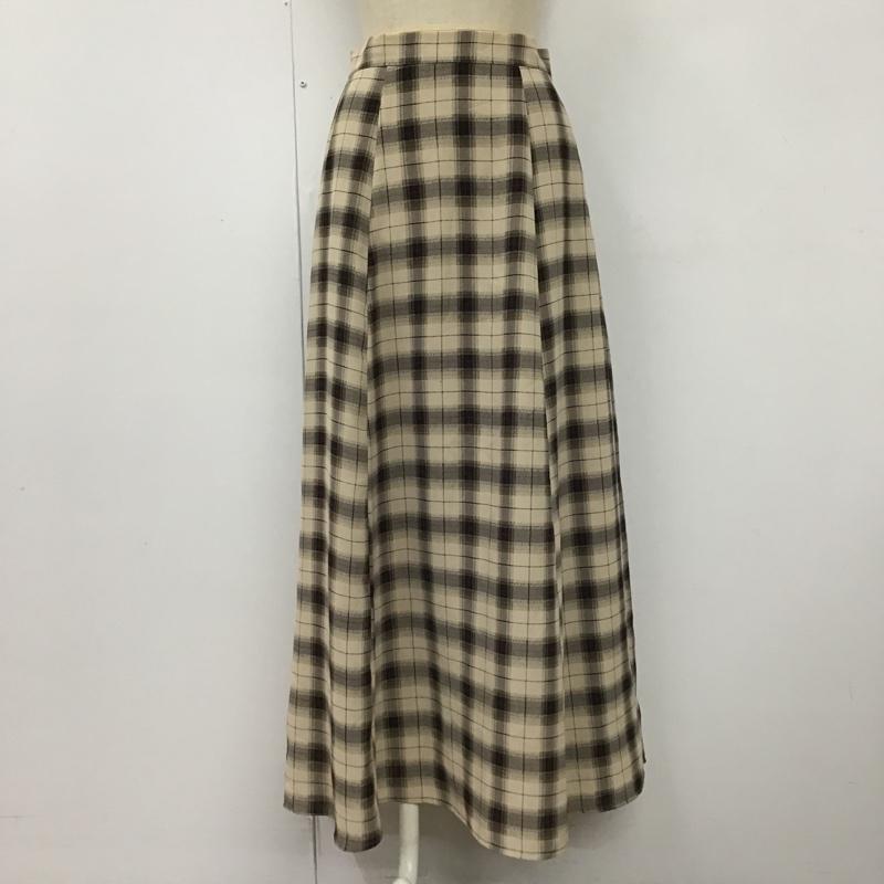 アイテムズ アーバンリサーチ ITEMS URBAN RESEARCH スカート ロングスカート IT87-25N015 フレアスカート FREE チェック ベージュ / ベージュ / X 黒 / ブラック / X 茶 / ブラウン / X 赤 / レッド / レディース USED 古着 中古 10101390