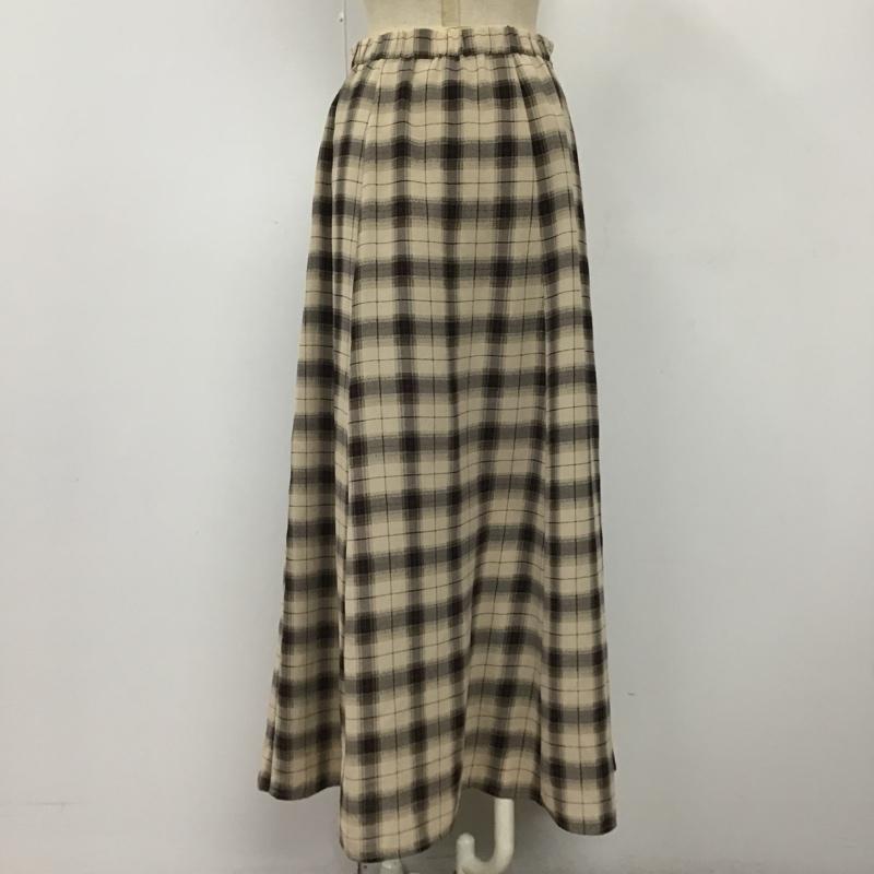アイテムズ アーバンリサーチ ITEMS URBAN RESEARCH スカート ロングスカート IT87-25N015 フレアスカート FREE チェック ベージュ / ベージュ / X 黒 / ブラック / X 茶 / ブラウン / X 赤 / レッド / レディース USED 古着 中古 10101390