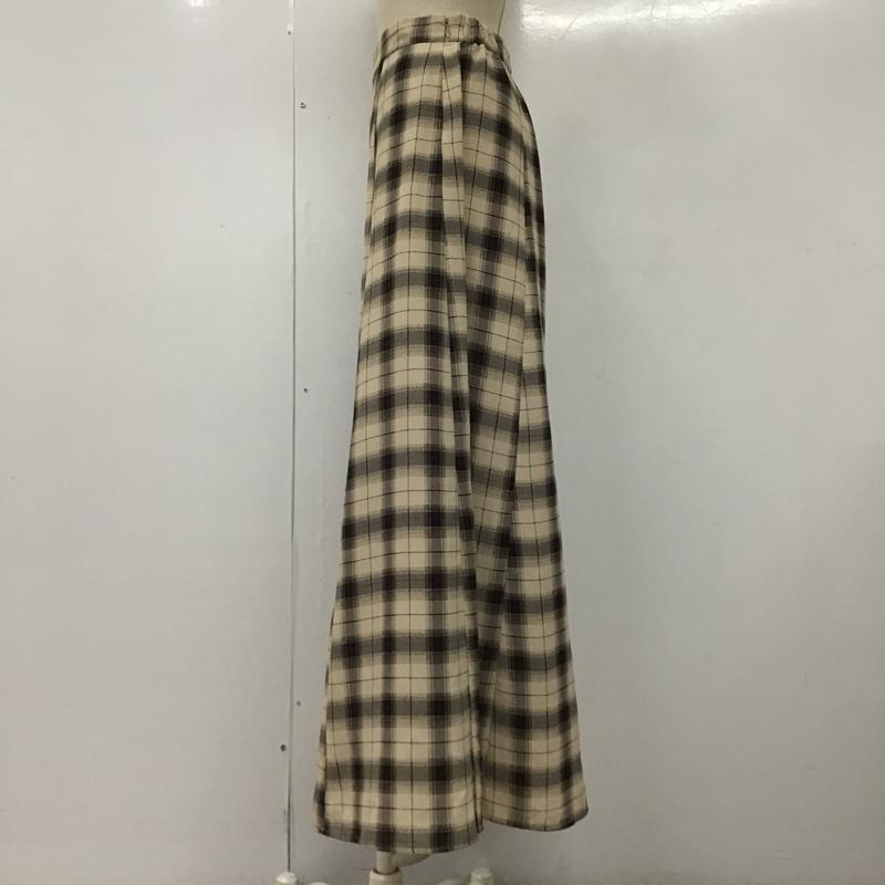 アイテムズ アーバンリサーチ ITEMS URBAN RESEARCH スカート ロングスカート IT87-25N015 フレアスカート FREE チェック ベージュ / ベージュ / X 黒 / ブラック / X 茶 / ブラウン / X 赤 / レッド / レディース USED 古着 中古 10101390