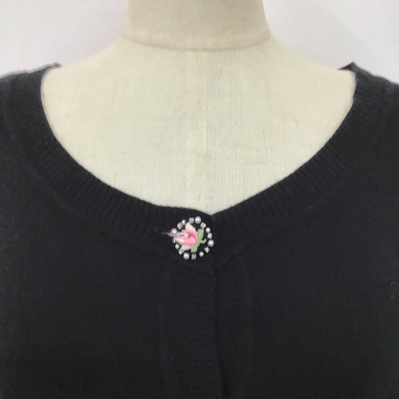 ジルスチュアート JILLSTUART カーディガン 長袖 125-260287 ビシュー コットン FREE 無地 黒 / ブラック / レディース USED 古着 中古 10101392