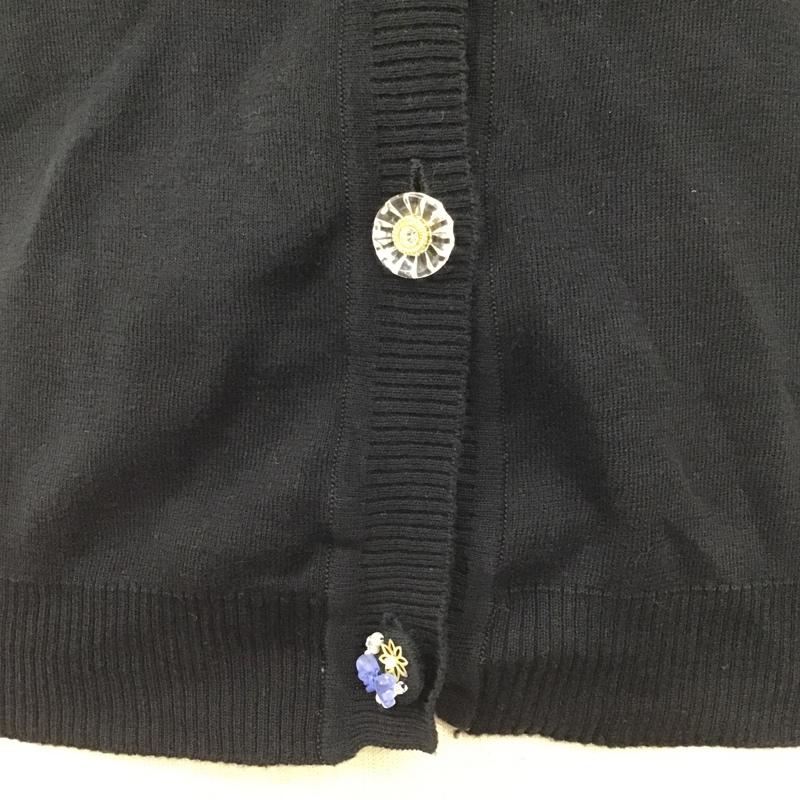 ジルスチュアート JILLSTUART カーディガン 長袖 125-260287 ビシュー コットン FREE 無地 黒 / ブラック / レディース USED 古着 中古 10101392