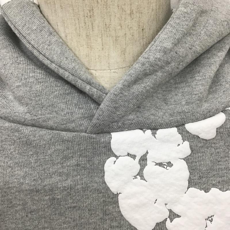 デニムティアーズ DENIM TEARS パーカー 長袖 プルオーバー スウェット L 花柄 灰 / グレー / X 白 / ホワイト / メンズ USED 古着 中古 10101399