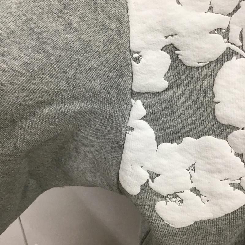 デニムティアーズ DENIM TEARS パーカー 長袖 プルオーバー スウェット L 花柄 灰 / グレー / X 白 / ホワイト / メンズ USED 古着 中古 10101399