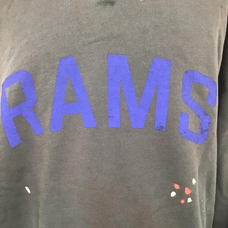 ギャラリーデプト GALLERY DEPT パーカー 長袖 LA RAMS Hoodie ヴィンテージ加工 ペイント プルオーバー 裏起毛 L ロゴ、文字 ダークグレー / ダークグレー / メンズ USED 古着 中古 10101401