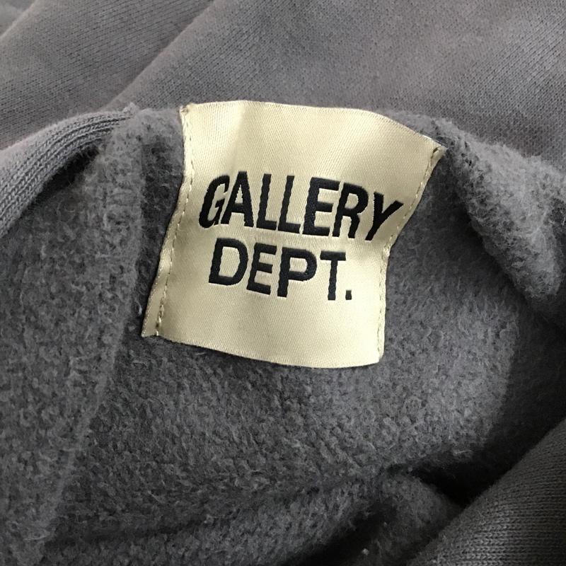 ギャラリーデプト GALLERY DEPT パーカー 長袖 LA RAMS Hoodie ヴィンテージ加工 ペイント プルオーバー 裏起毛 L ロゴ、文字 ダークグレー / ダークグレー / メンズ USED 古着 中古 10101401