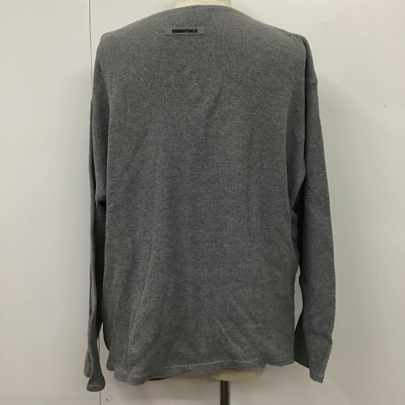 エッセンシャルズ ESSENTIALS カットソー 長袖 8312-343-1433 長袖Tシャツ ヘンリーネックカットソー ワッフルロングスリーブカットソー S 無地 灰 / グレー / メンズ USED 古着 中古 10101429
