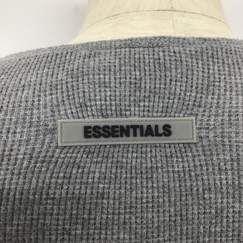 エッセンシャルズ ESSENTIALS カットソー 長袖 8312-343-1433 長袖Tシャツ ヘンリーネックカットソー ワッフルロングスリーブカットソー S 無地 灰 / グレー / メンズ USED 古着 中古 10101429
