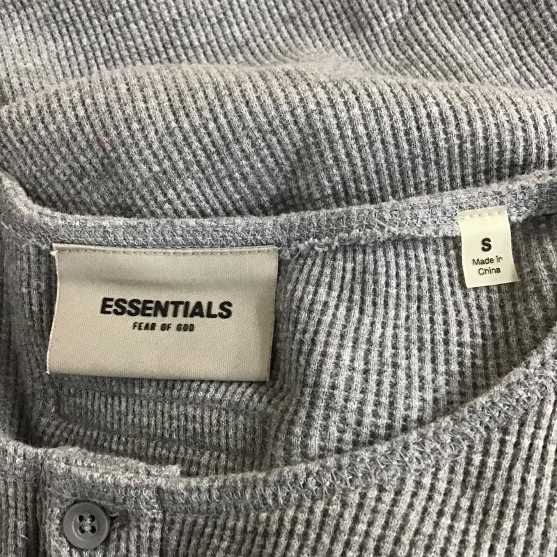 エッセンシャルズ ESSENTIALS カットソー 長袖 8312-343-1433 長袖Tシャツ ヘンリーネックカットソー ワッフルロングスリーブカットソー S 無地 灰 / グレー / メンズ USED 古着 中古 10101429