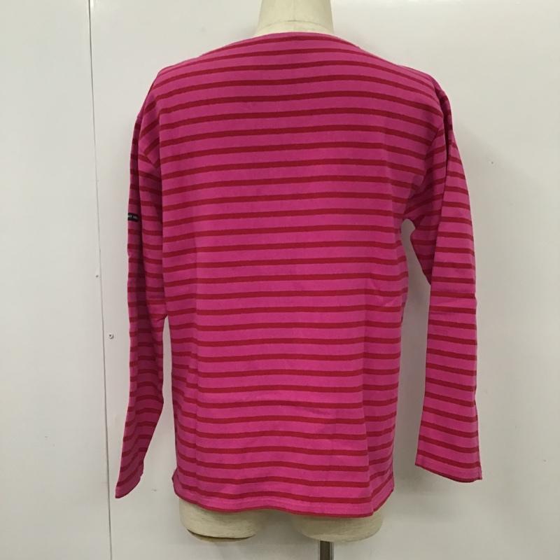 セントジェームス SAINT JAMES カットソー 長袖 長袖カットソー ボーダーカットソー クルーネックカットソー L ボーダー柄 赤 / レッド / X 桃 / ピンク / メンズ USED 古着 中古 10101434