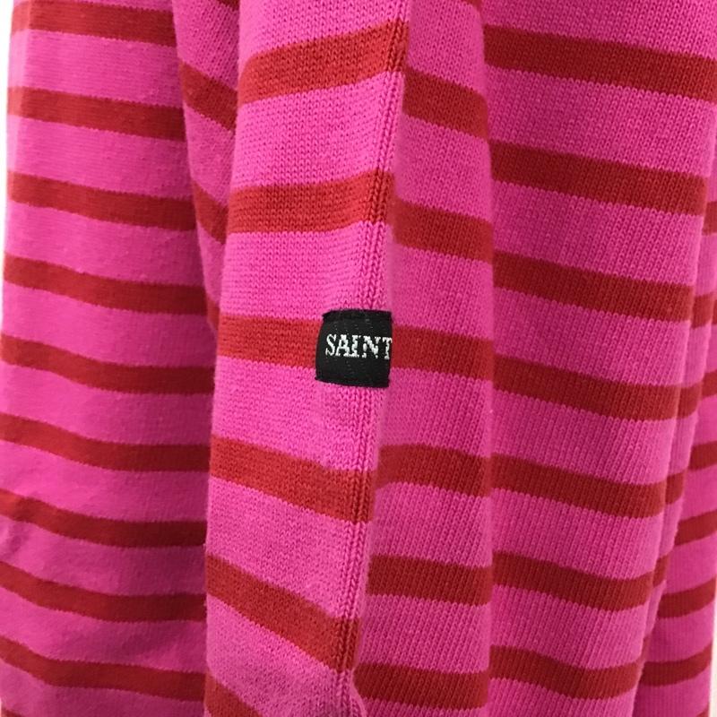 セントジェームス SAINT JAMES カットソー 長袖 長袖カットソー ボーダーカットソー クルーネックカットソー L ボーダー柄 赤 / レッド / X 桃 / ピンク / メンズ USED 古着 中古 10101434