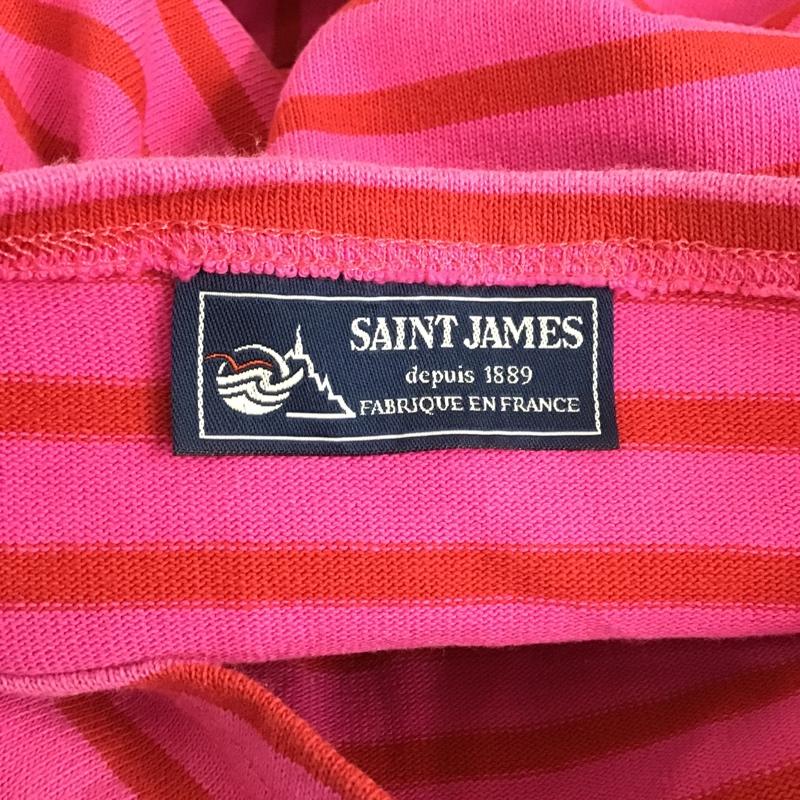 セントジェームス SAINT JAMES カットソー 長袖 長袖カットソー ボーダーカットソー クルーネックカットソー L ボーダー柄 赤 / レッド / X 桃 / ピンク / メンズ USED 古着 中古 10101434