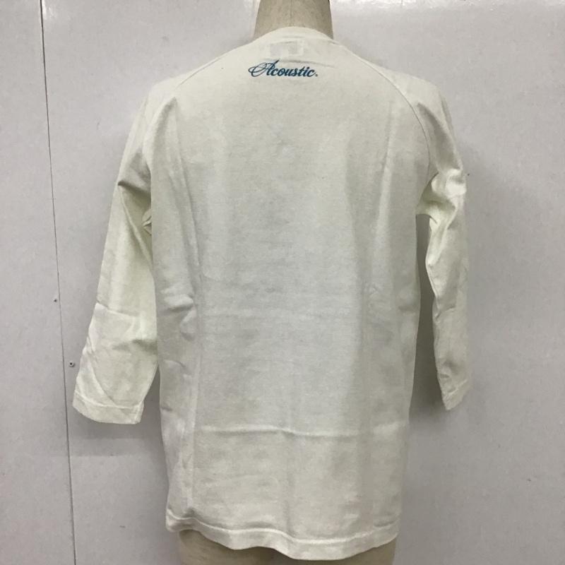 アコースティック ACOUSTIC カットソー 七分袖 七分丈カットソー ラグランカットソー プリントTシャツ クルーネックカットソー M プリント 白 / ホワイト / メンズ USED 古着 中古 10101437