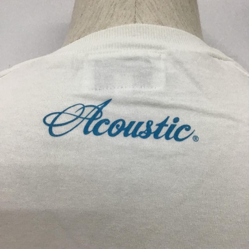 アコースティック ACOUSTIC カットソー 七分袖 七分丈カットソー ラグランカットソー プリントTシャツ クルーネックカットソー M プリント 白 / ホワイト / メンズ USED 古着 中古 10101437