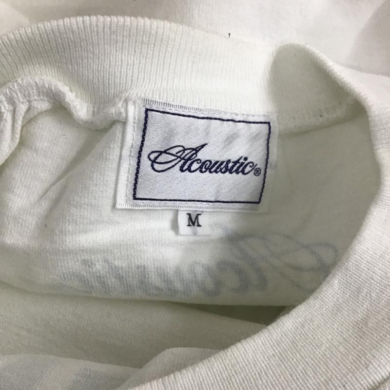 アコースティック ACOUSTIC カットソー 七分袖 七分丈カットソー ラグランカットソー プリントTシャツ クルーネックカットソー M プリント 白 / ホワイト / メンズ USED 古着 中古 10101437