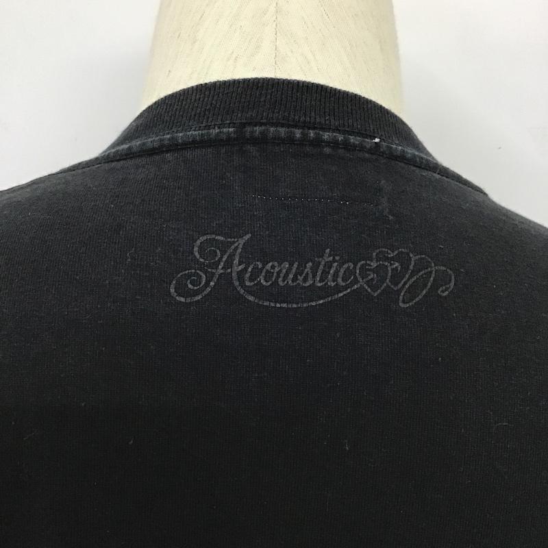 アコースティック ACOUSTIC Tシャツ 半袖 半袖カットソー プリントTシャツ クルーネックカットソー M プリント 黒 / ブラック / メンズ USED 古着 中古 10101438