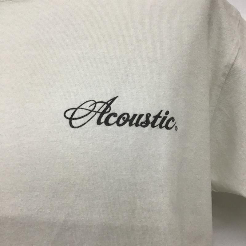 アコースティック ACOUSTIC Tシャツ 半袖 半袖カットソー プリントTシャツ クルーネックカットソー M ロゴ、文字 白 / ホワイト / メンズ USED 古着 中古 10101439