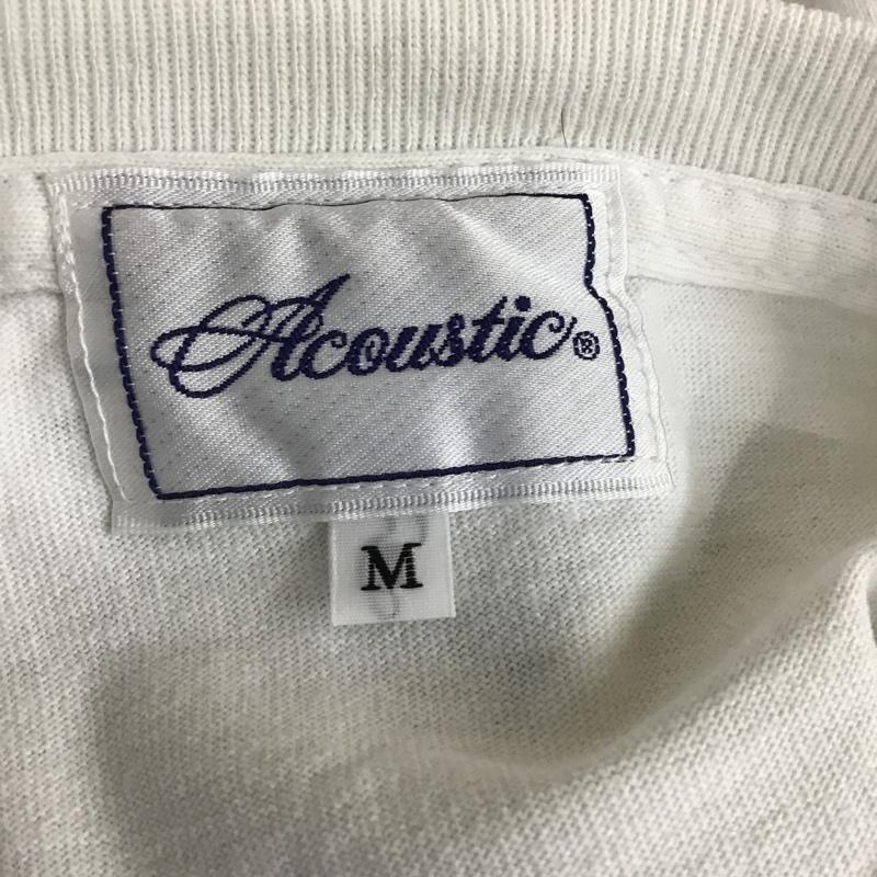 アコースティック ACOUSTIC Tシャツ 半袖 半袖カットソー プリントTシャツ クルーネックカットソー M ロゴ、文字 白 / ホワイト / メンズ USED 古着 中古 10101439